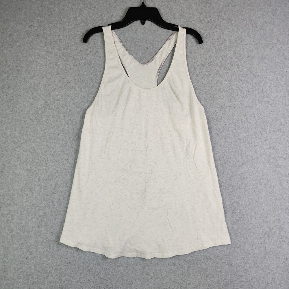 Lululemon Tank Top Women Small Beige Activewear Gym Workout Racerback Curved Hem